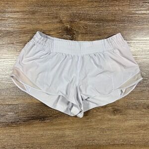Lululemon Running Athletic Shorts Size 10 Womens White Hotty Hot Gym Outdoors